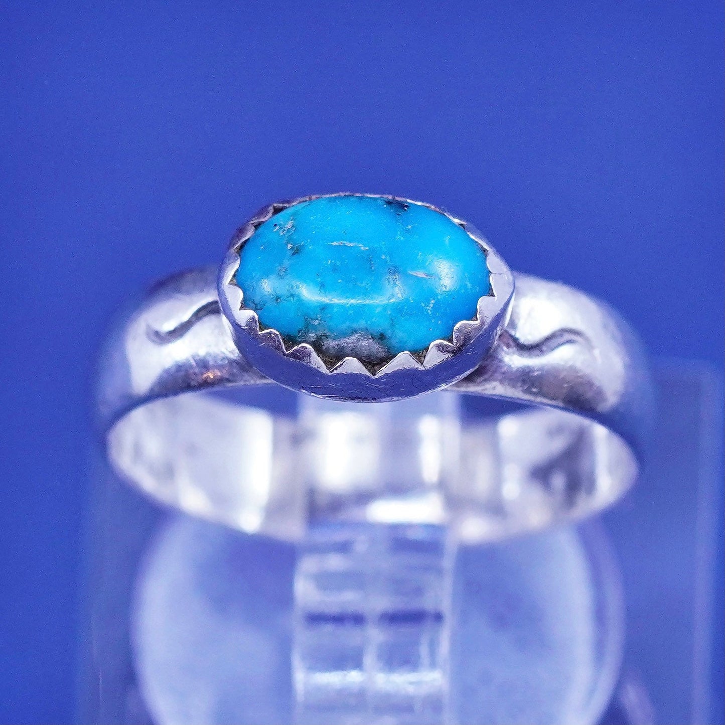 Size 1.5, Sterling silver ring, Native American southwestern 925 band turquoise