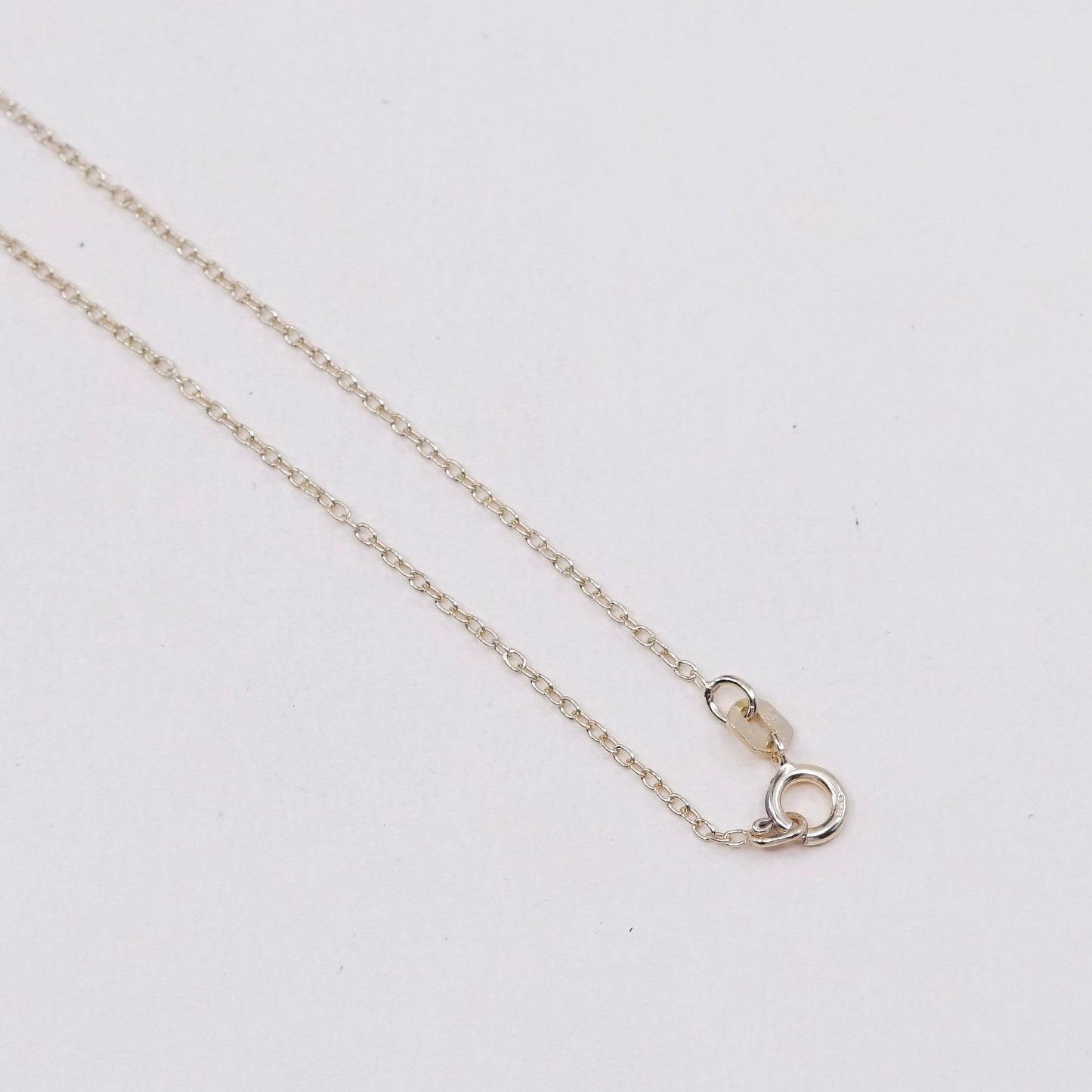 18”, 1mm, vintage vermeil gold over Sterling silver necklace, 925 circle chain