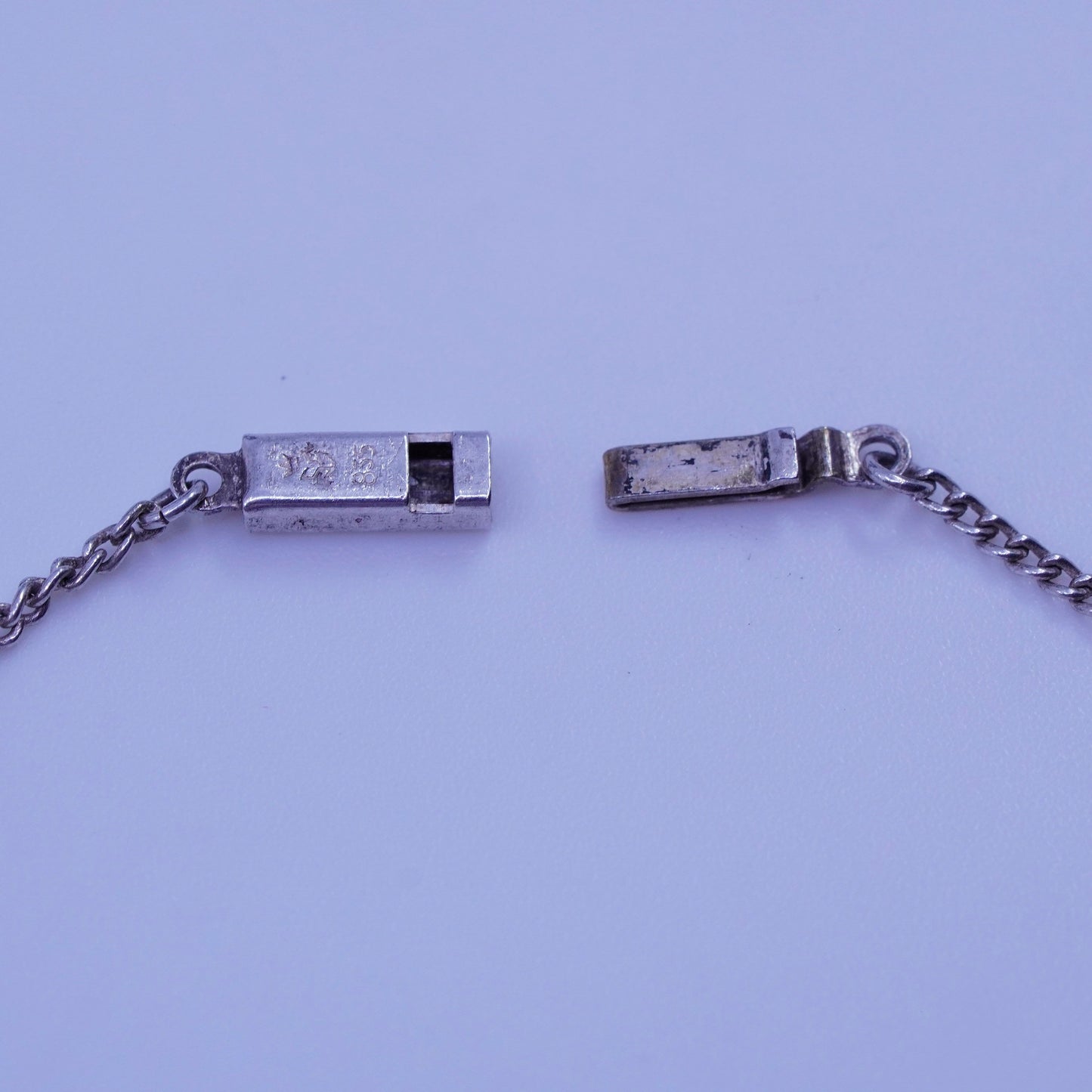 6.5”, Sterling 925 silver handmade bracelet, curb chain clover Baum charms