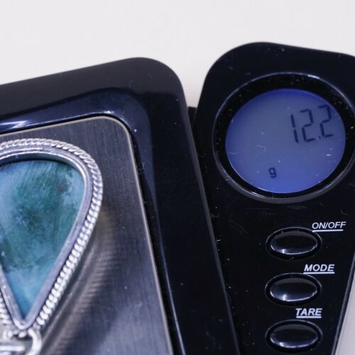 VTG Mexico sterling 925 silver handmade slide pendant W/ Teardrop malachite