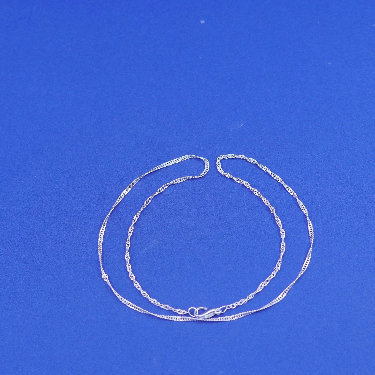 16”, vintage Sterling silver necklace, 925 Singapore rope chain