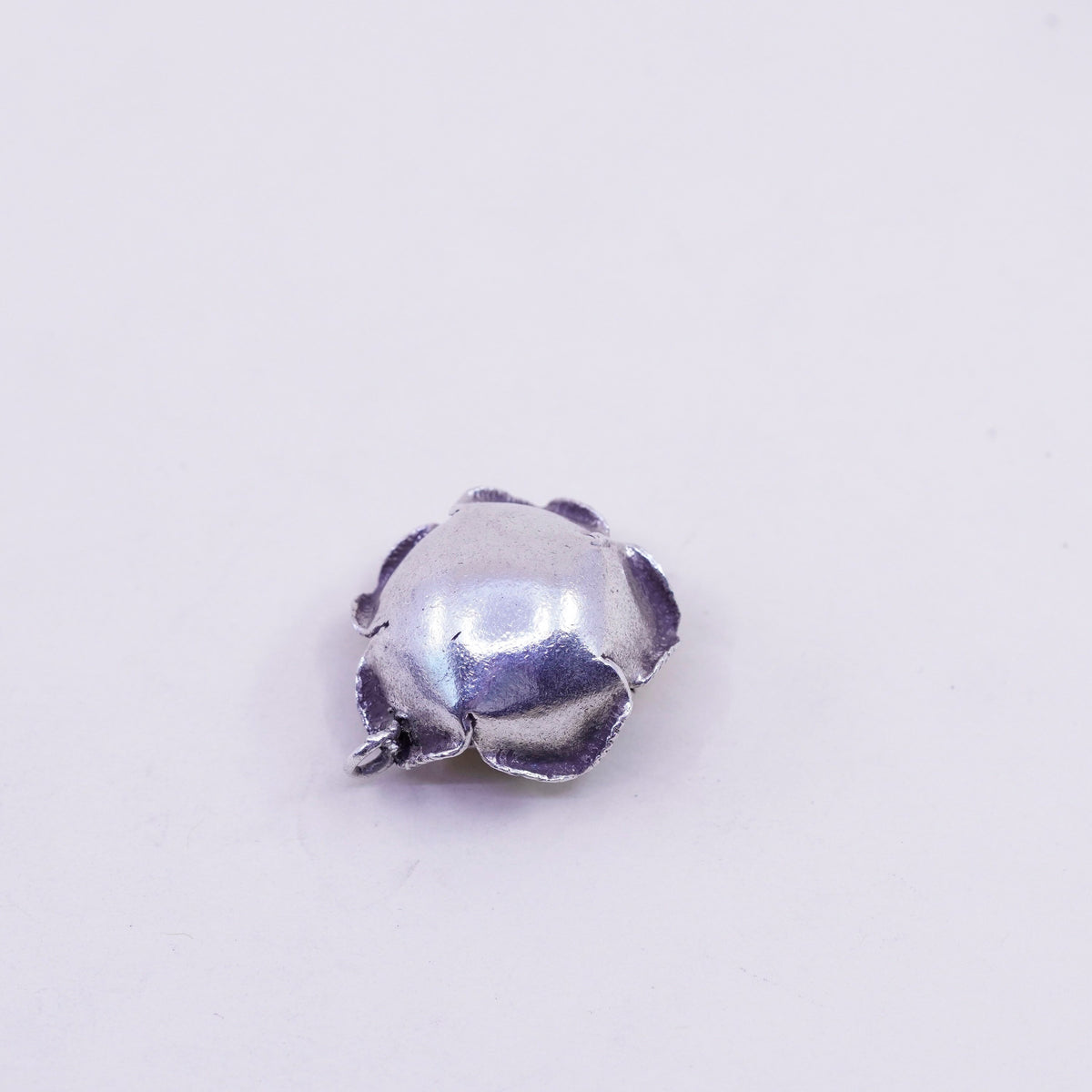 Vintage Mexico Sterling silver handmade pendant, 925 3D rose flower