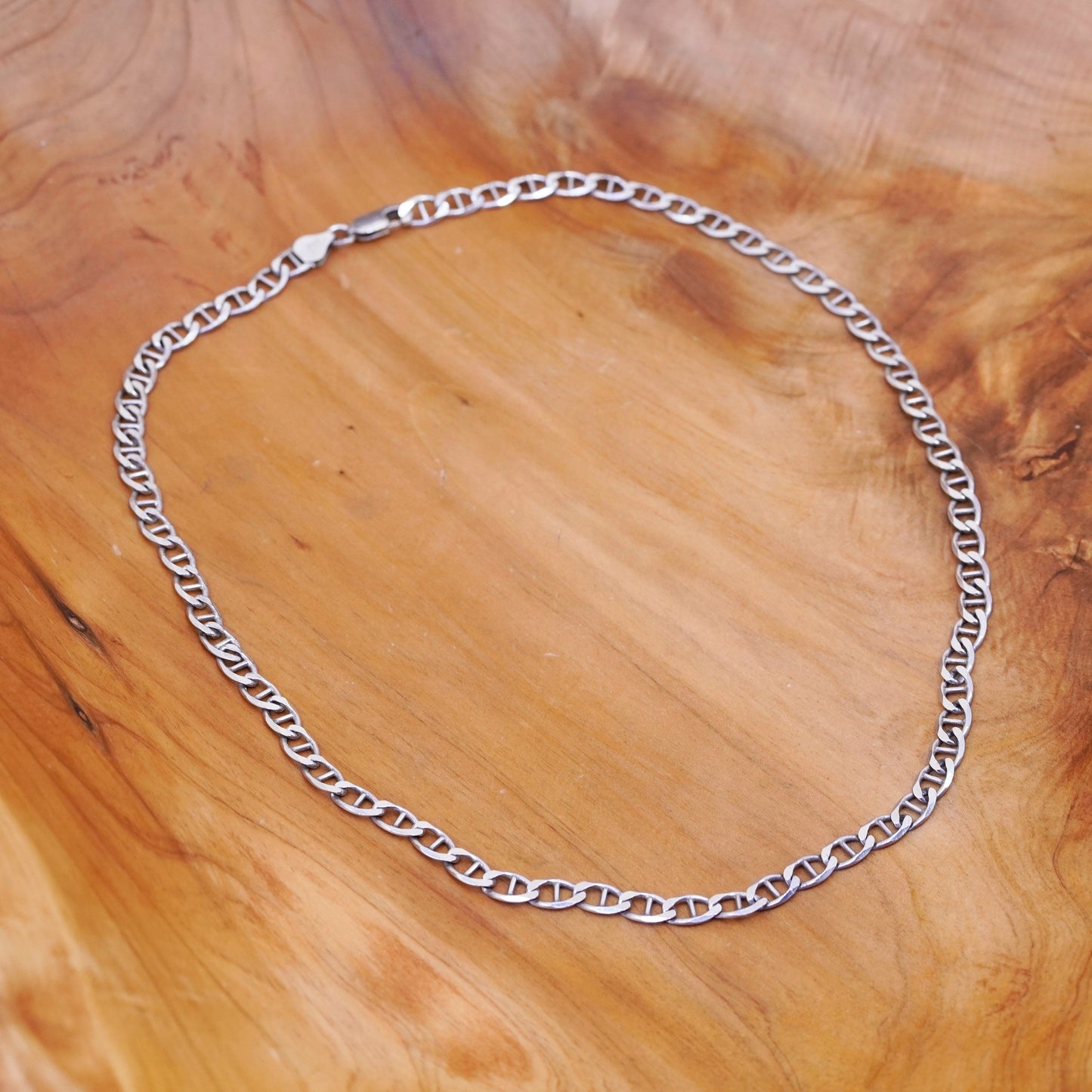 20”, 6mm, Sterling silver anchor chain, Italy 925 necklace