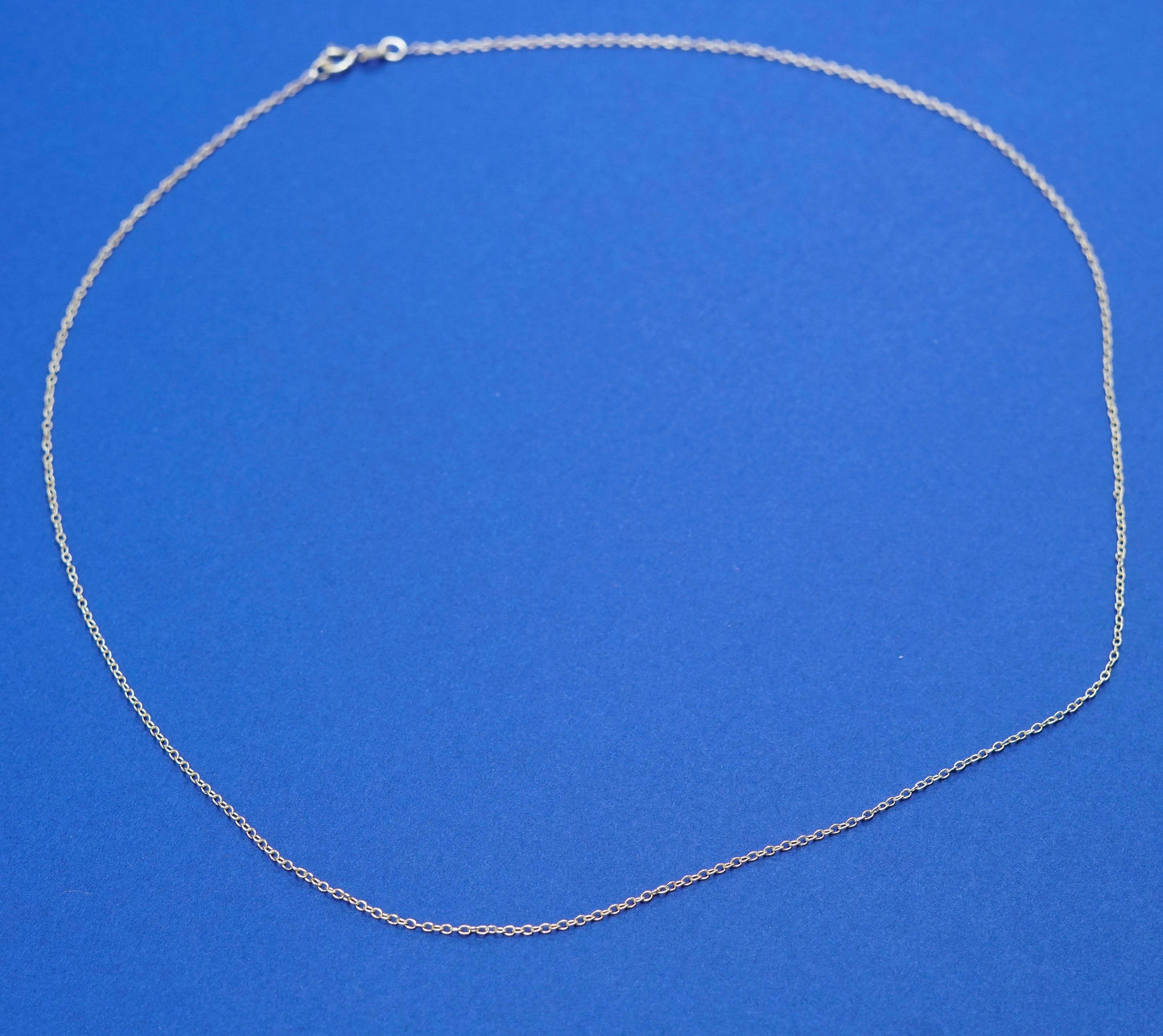 18”, 1mm, vintage Sterling silver necklace, gold over 925 circle chain