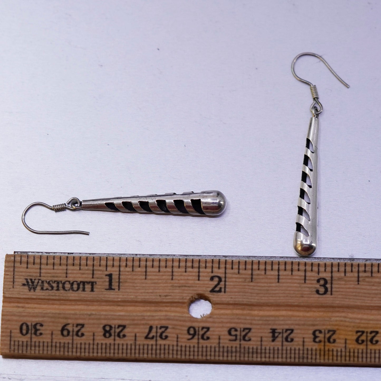 Vintage Italian Sterling 925 silver filigree teardrop earrings