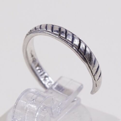 Size 3.25, Vtg TMA Sterling Silver handmade open end Ring. 925 Cable Band