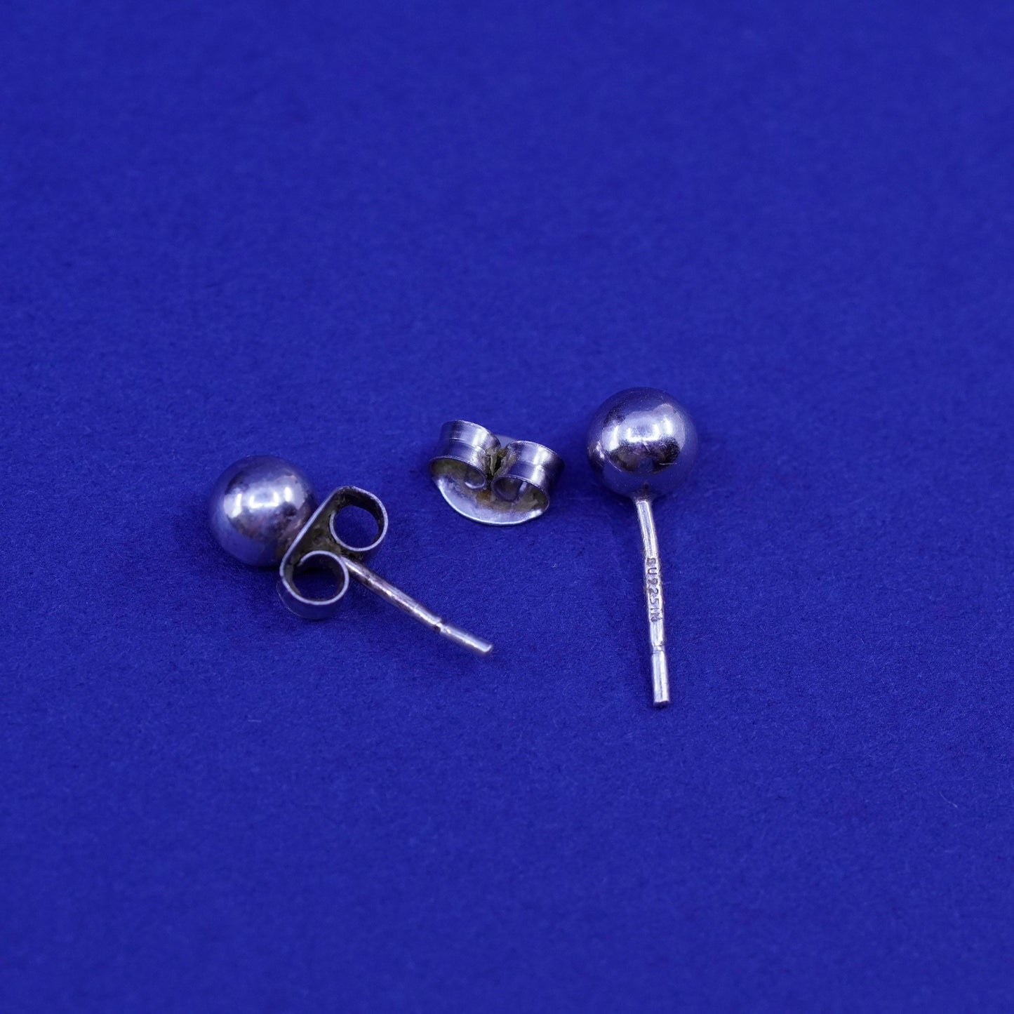 3mm, vintage Sterling 925 silver studs earrings