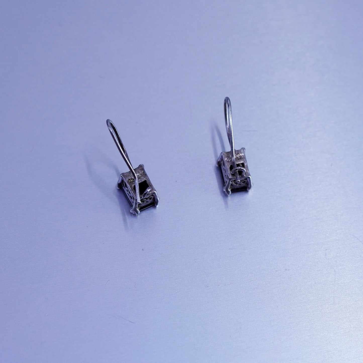 Vintage Sterling 925 silver handmade earrings with smoky topaz