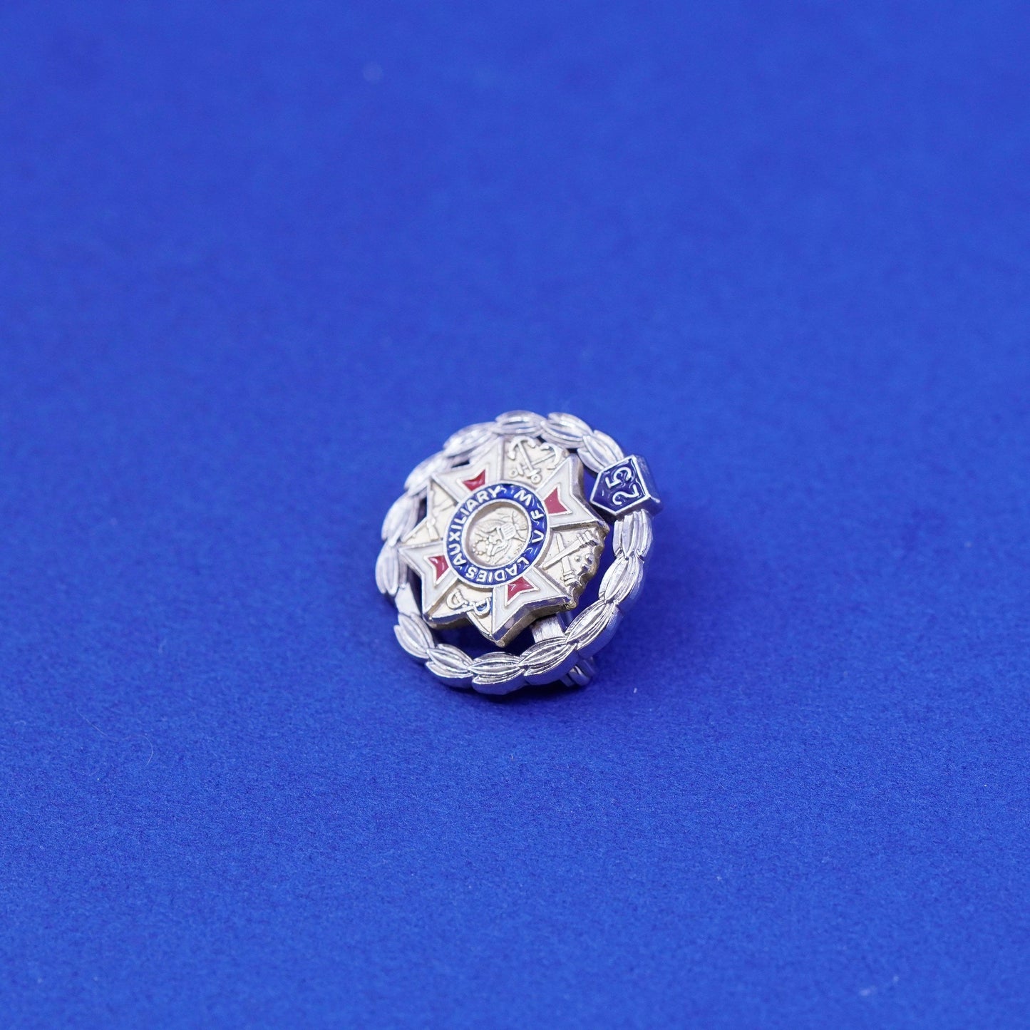 Sterling 925 silver Ladies Auxiliary VFW Pin Veterans of Foreign Wars of the US