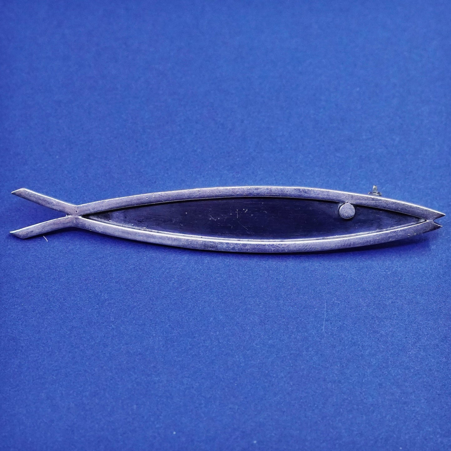 vtg taxco Sterling silver handmade brooch, modern Simple 925 modern fish pin