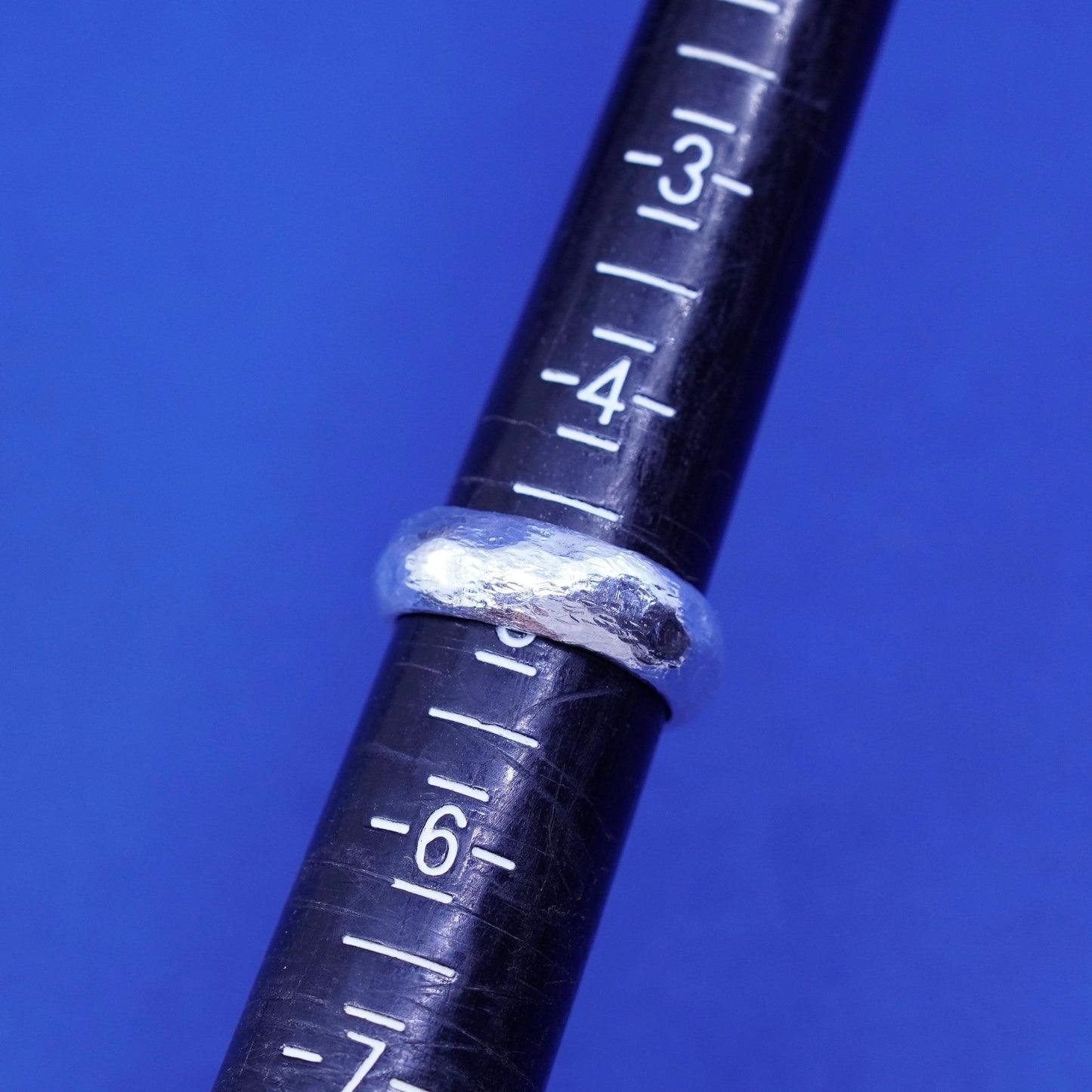 Size 4.75, vintage Sterling silver handmade ring, hammered 925 wedding band
