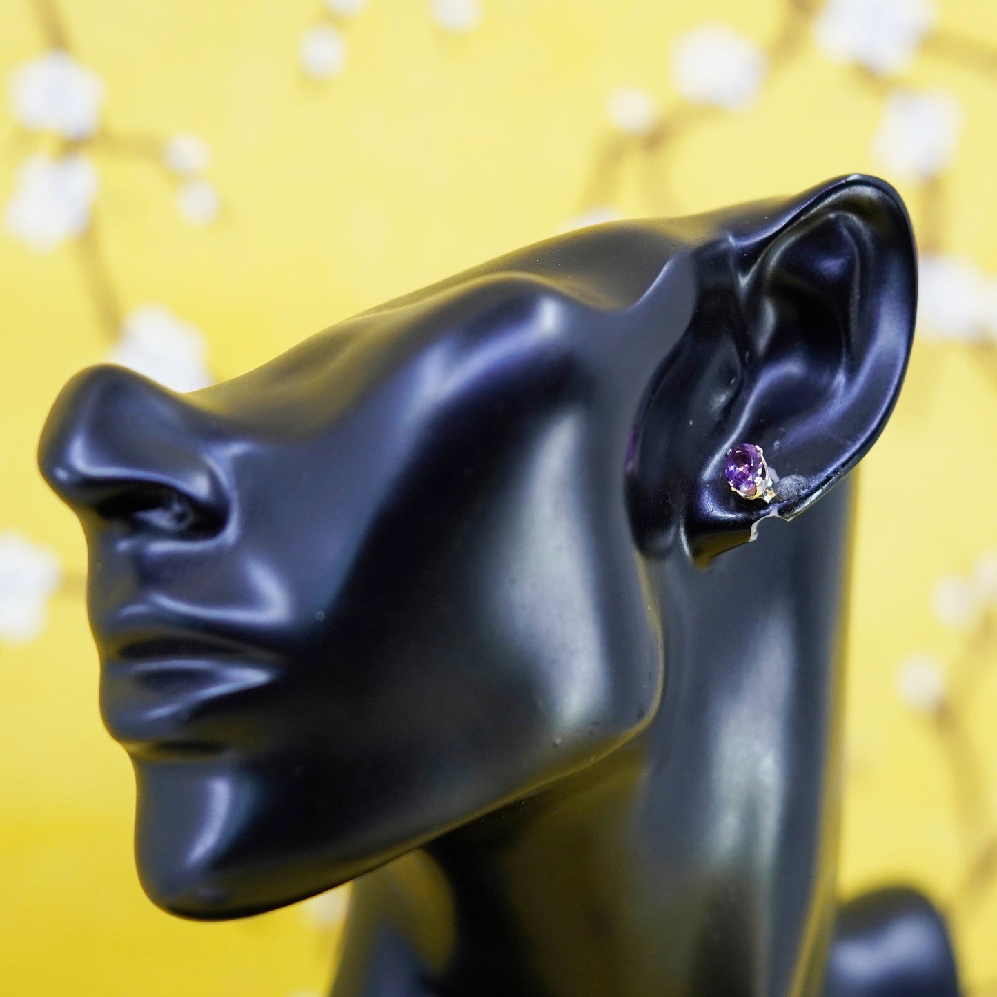 Vintage Sterling 925 silver amethyst studs, earrings
