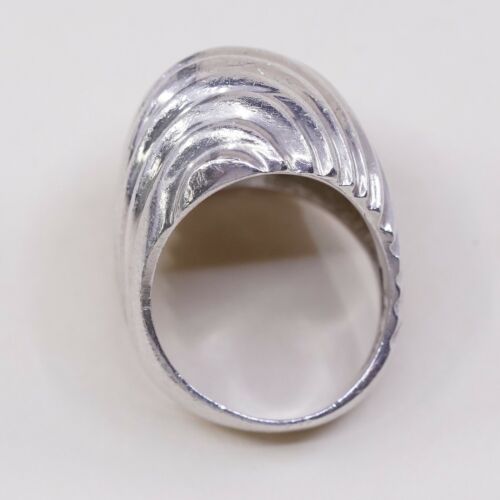 Size 6, Vtg Mexico Sterling 925 Silver Handmade Ribbed Ring warrior Band