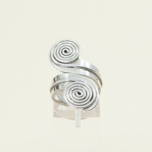 Size 6.5, Vtg Sterling Silver Handmade Ring, Mexico 925 Band W/ Filigree Whirl