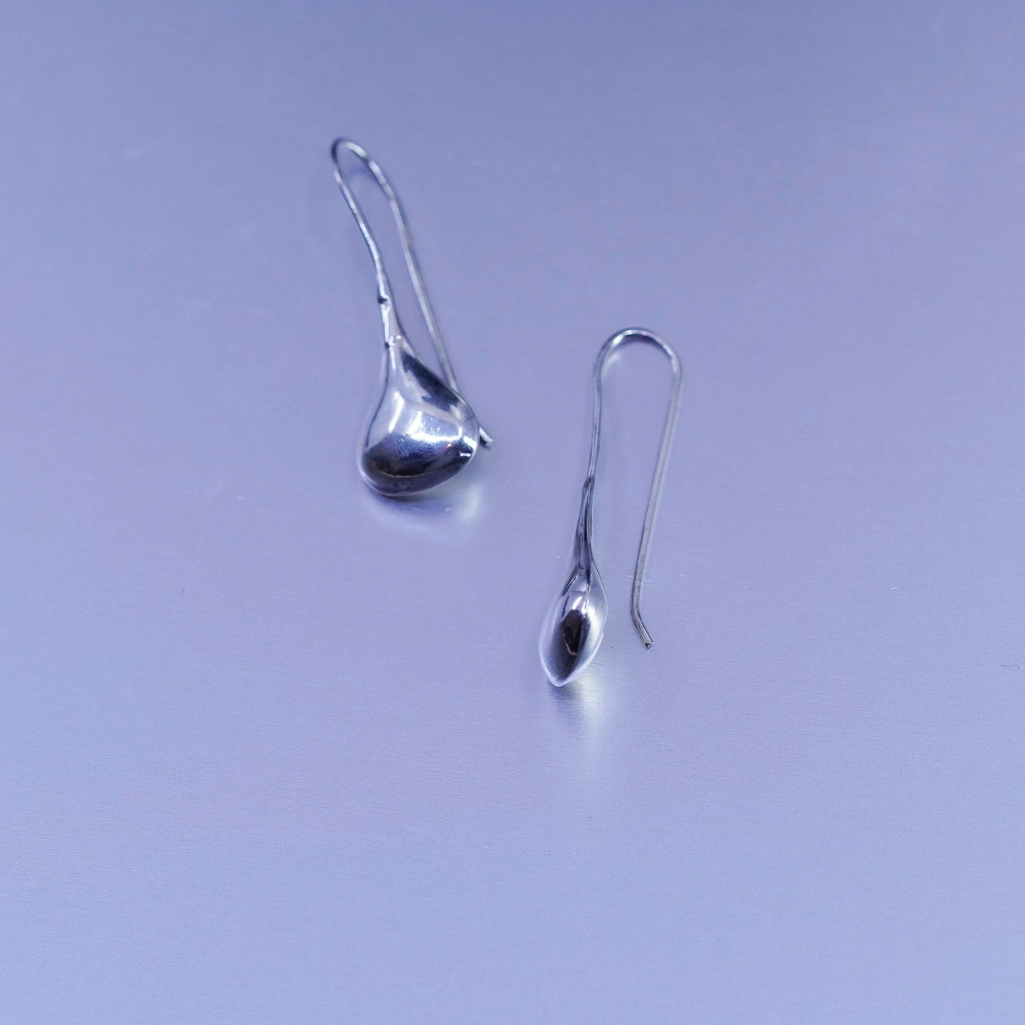 Vintage Mexico Sterling 925 silver handmade teardrop earrings