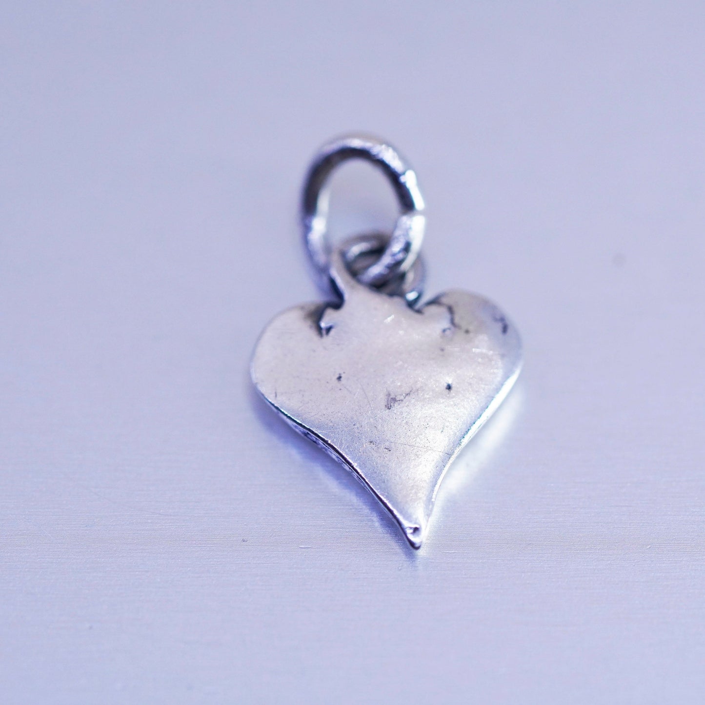 antique sterling 925 silver heart charm pendant