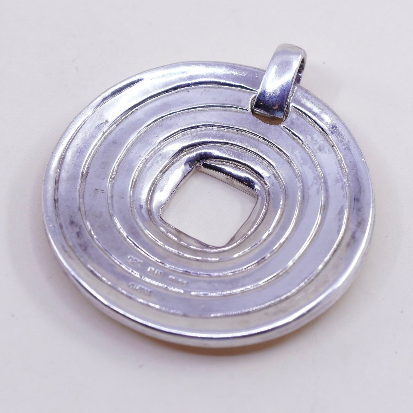1.75”, Vintage Robert Lee Morris Studio handmade pendant, huge 925 round dangle