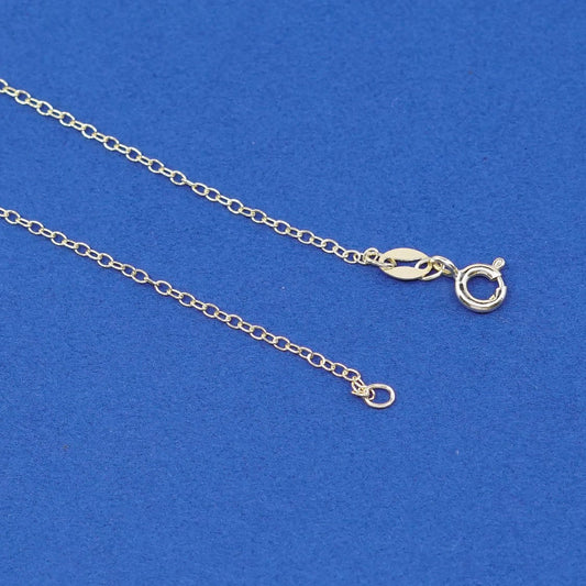 18", 1mm, vtg JCM Sterling silver handmade necklace, gold 925 circle chain