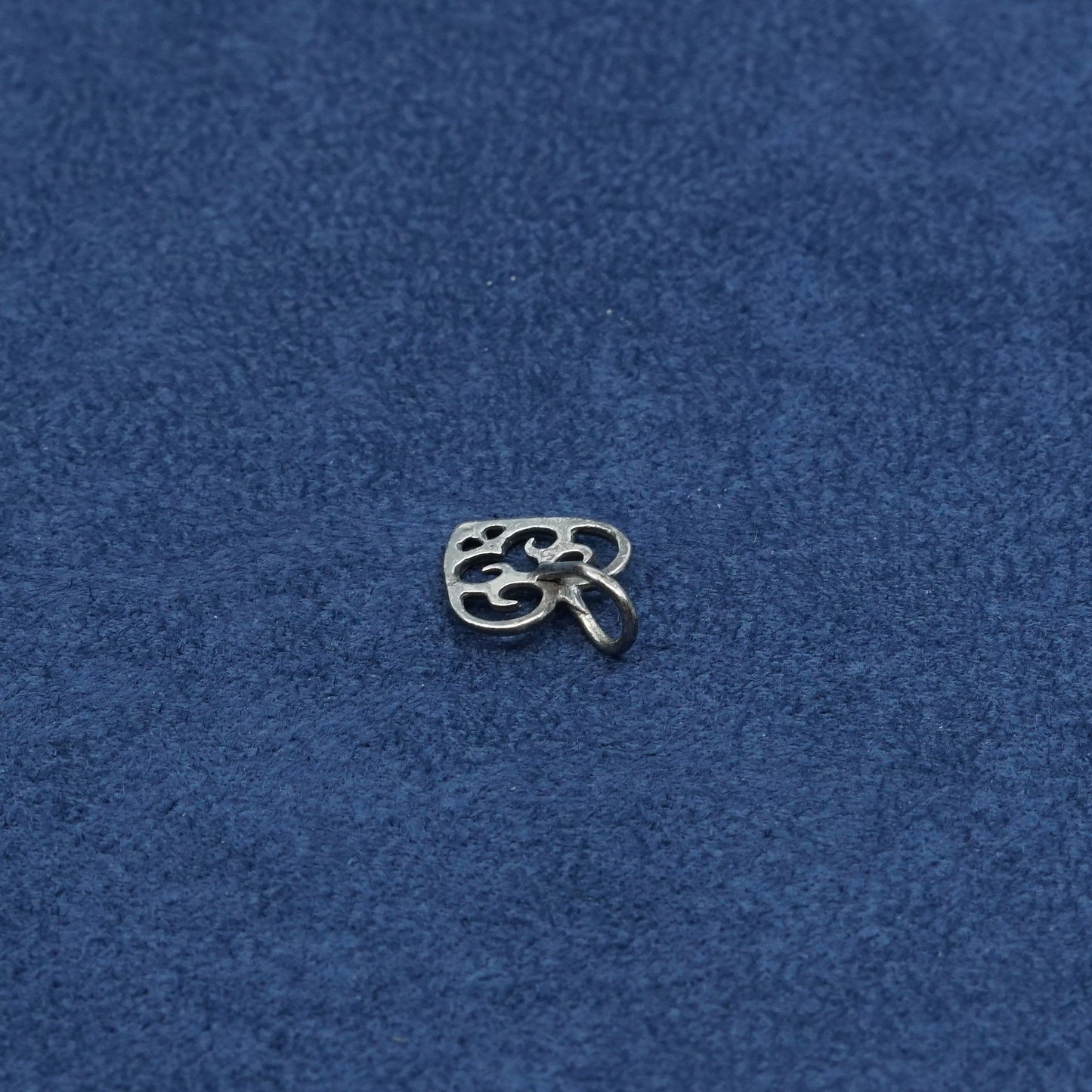 vtg Sterling silver handmade pendant, 925 filigree heart