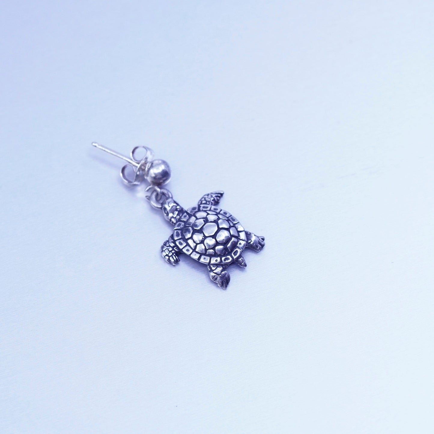Vintage southwestern Sterling 925 silver handmade sea turtle earrings