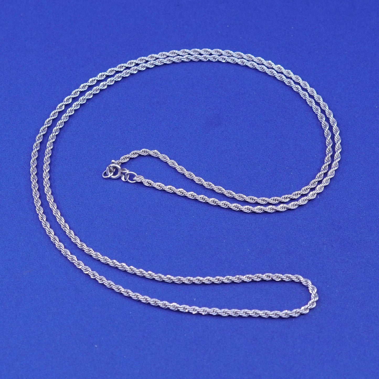 30”, 2mm, vintage Sterling silver handmade necklace, 925 French rope chain