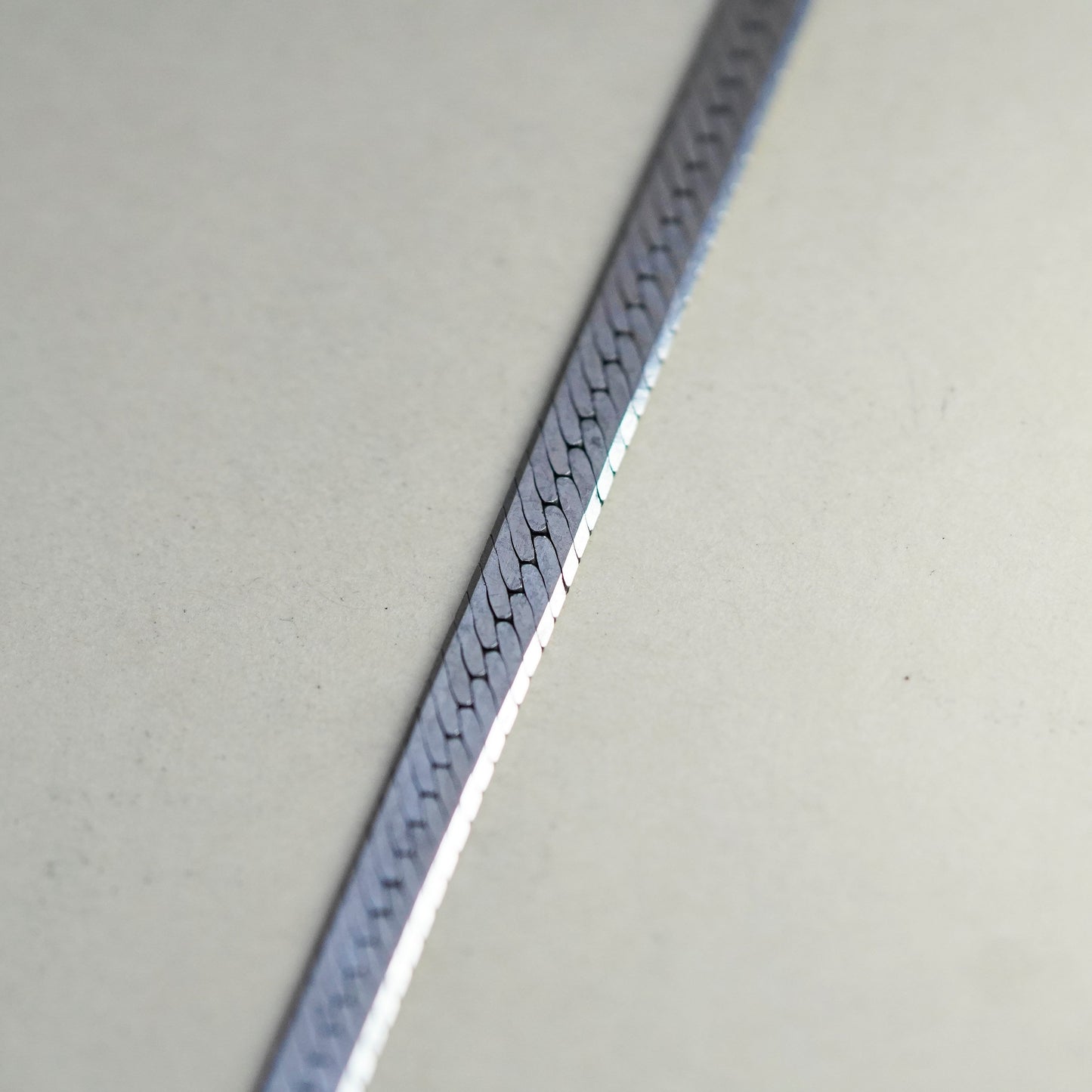 20” 4mm, Vintage Italy sterling silver necklace, bold 925 herringbone chain