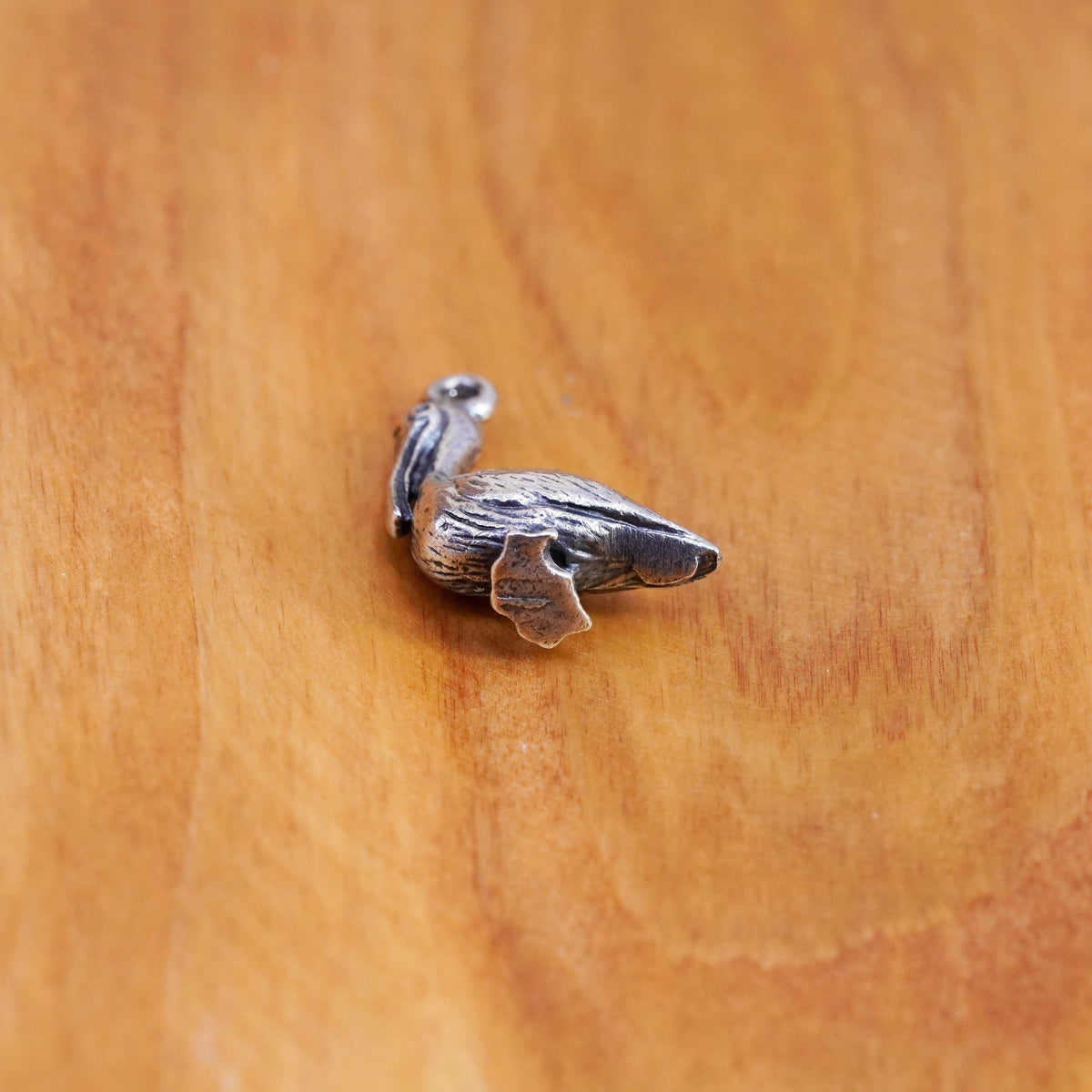 Vintage Sterling silver handmade pendant, 925 pelican bird charm