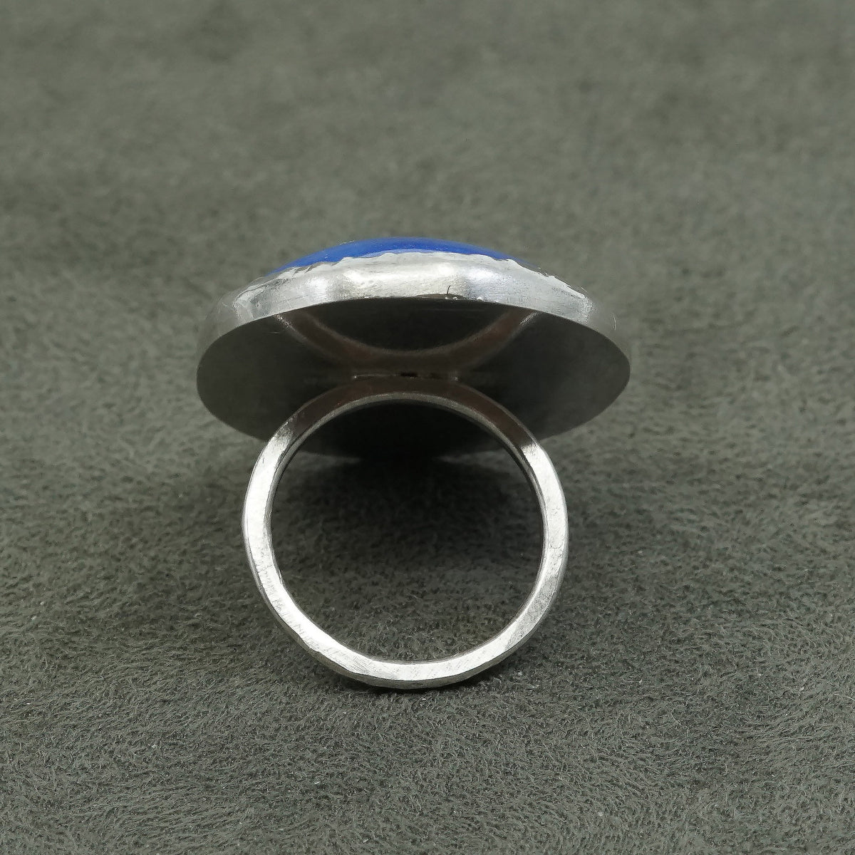 Size 7, vtg Sterling silver handmade ring, 925 w/ huge Larimar