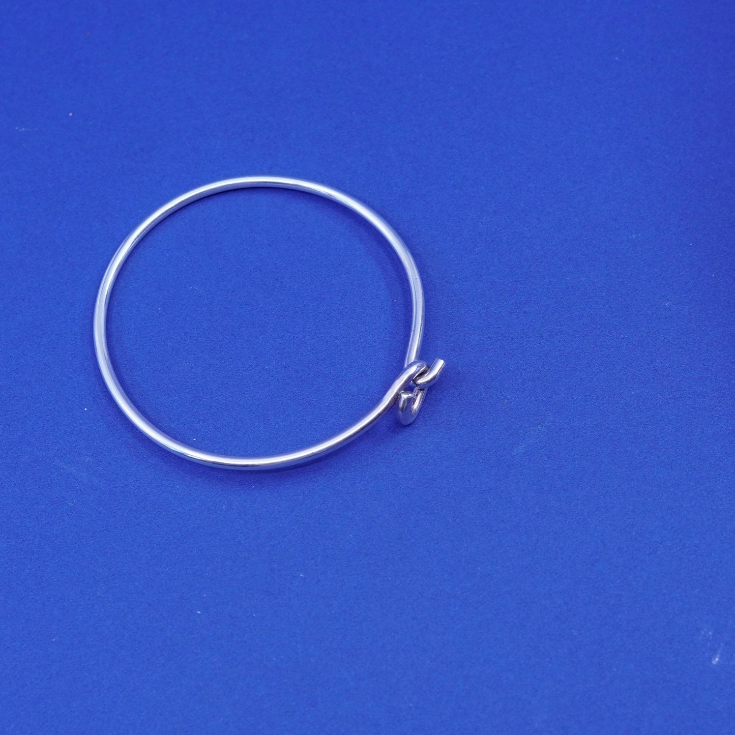 7.5”, vintage Sterling silver handmade bracelet, 925 hinged bangle, silver tested