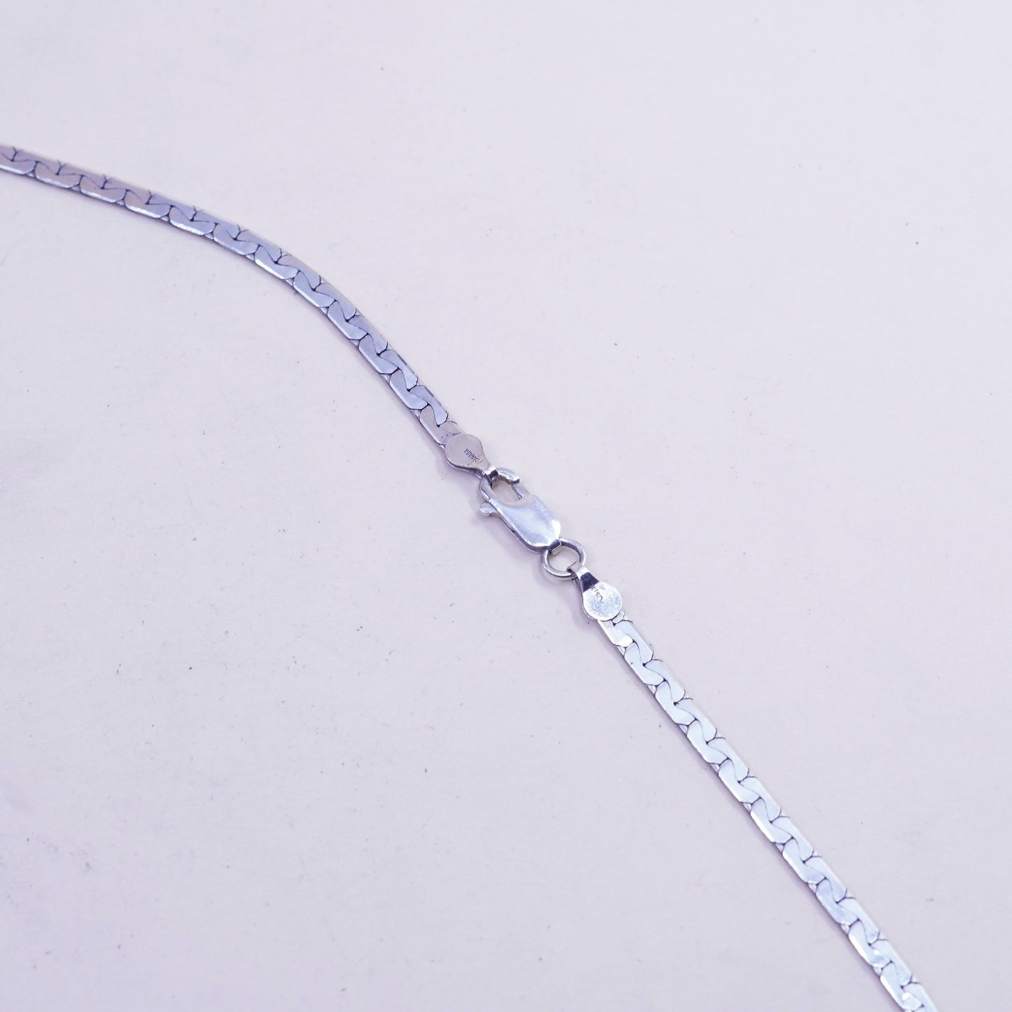 24”, 3mm, Vintage Canada sterling silver chain, Italy textured 925 nugget chain