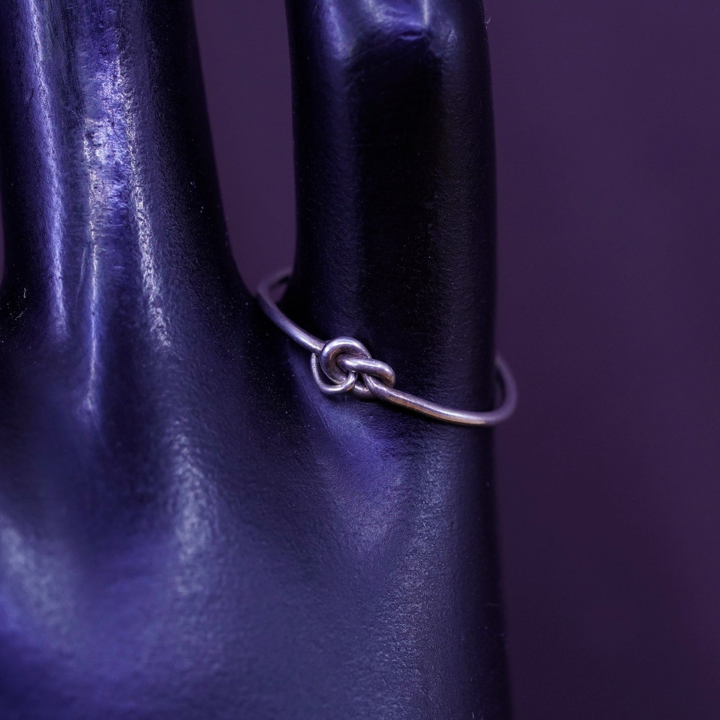 Size 6, vintage Sterling silver handmade knot ring, 925 wired band