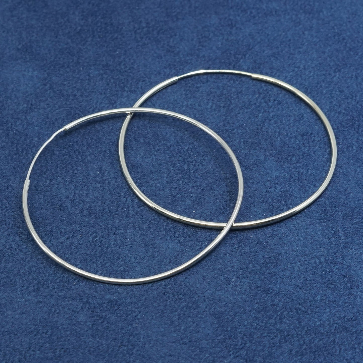 2.25", Sterling silver handmade earrings, 925 hoops