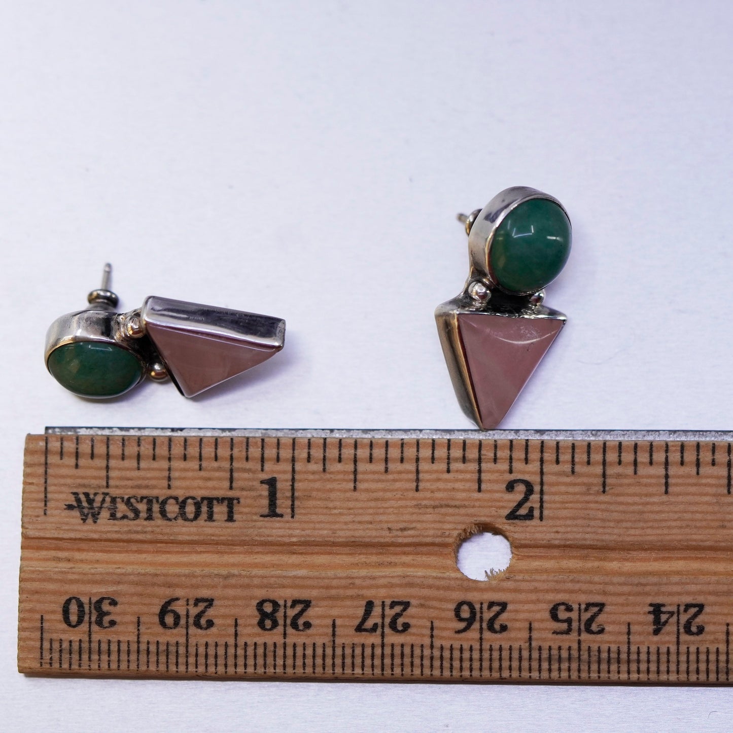 Navajo native American 1995 Carol Felley Sterling 925 silver earrings, studs