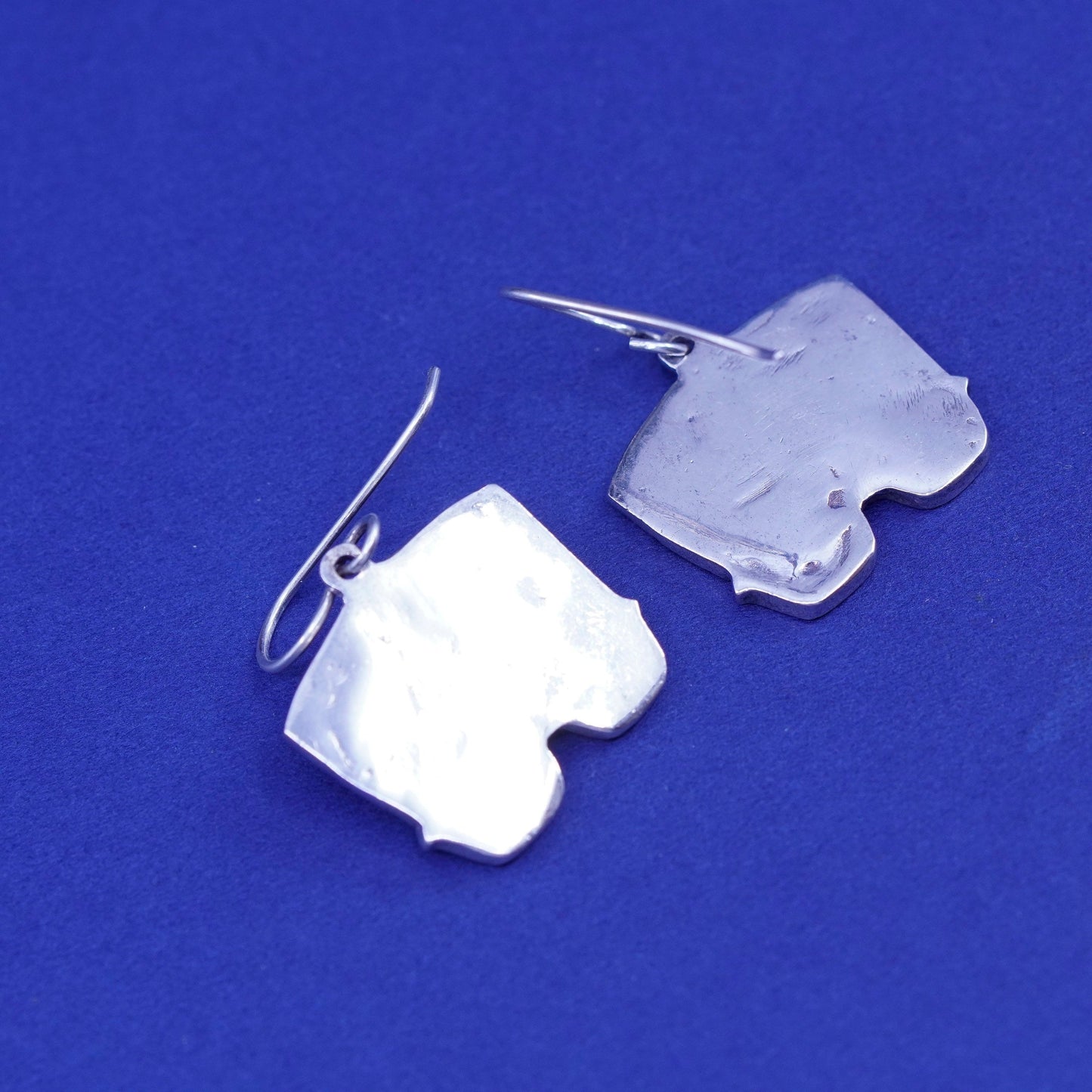 sterling 925 silver earrings, comic book figure forehead with sunglasses