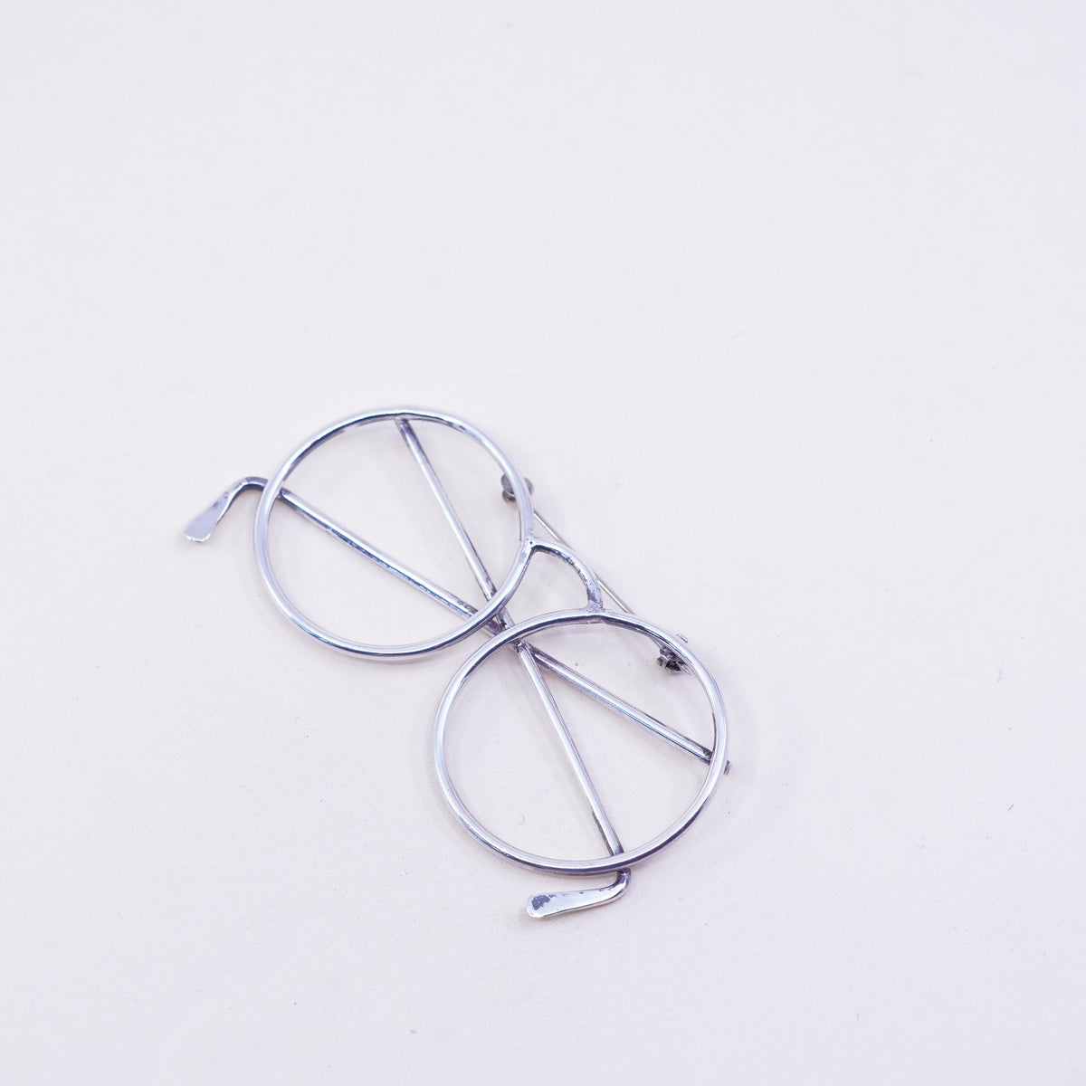 Vintage Sterling silver handmade brooch, 925 sunglasses glass, jewelry