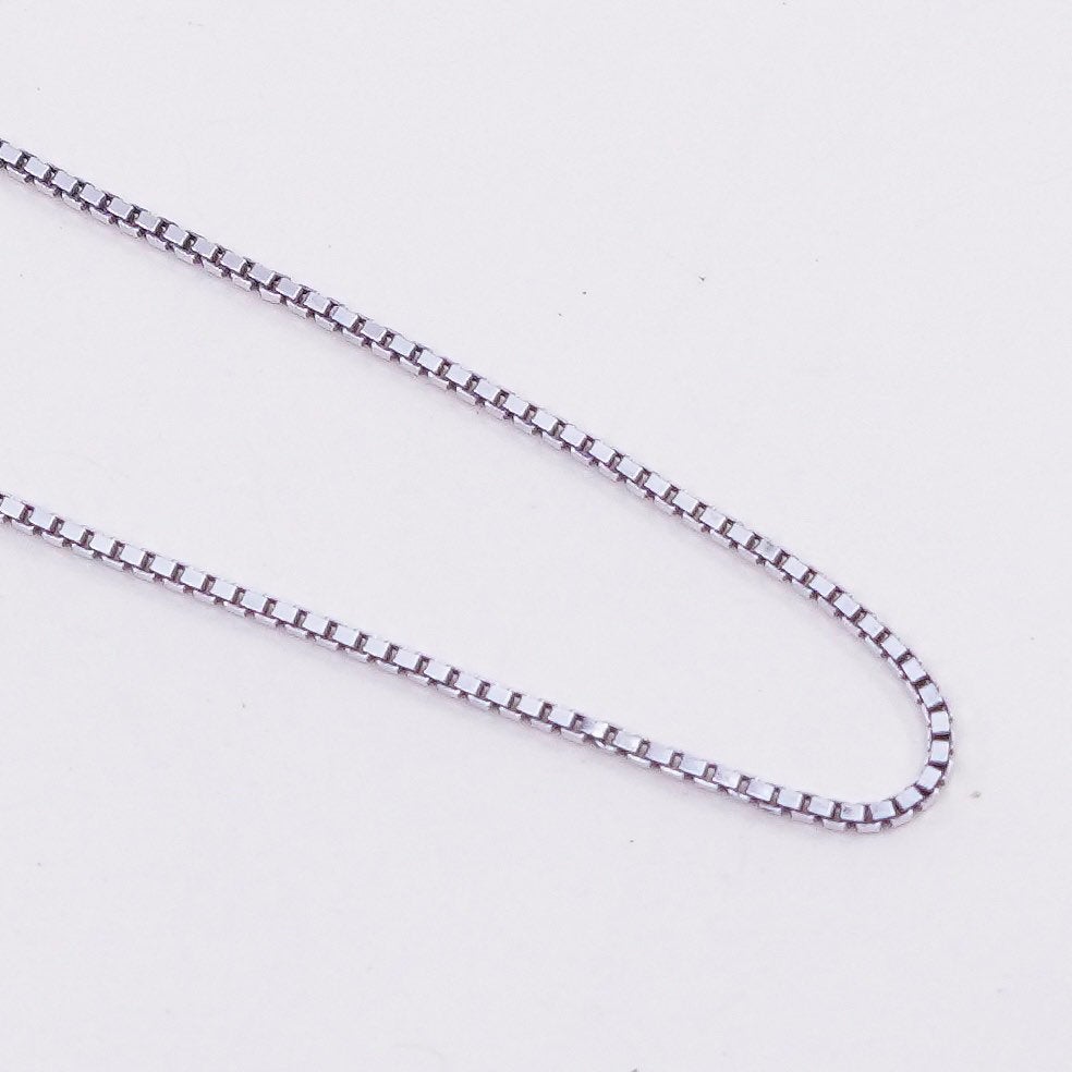 16+2”, Vintage Italian sterling 925 silver box chain, necklace