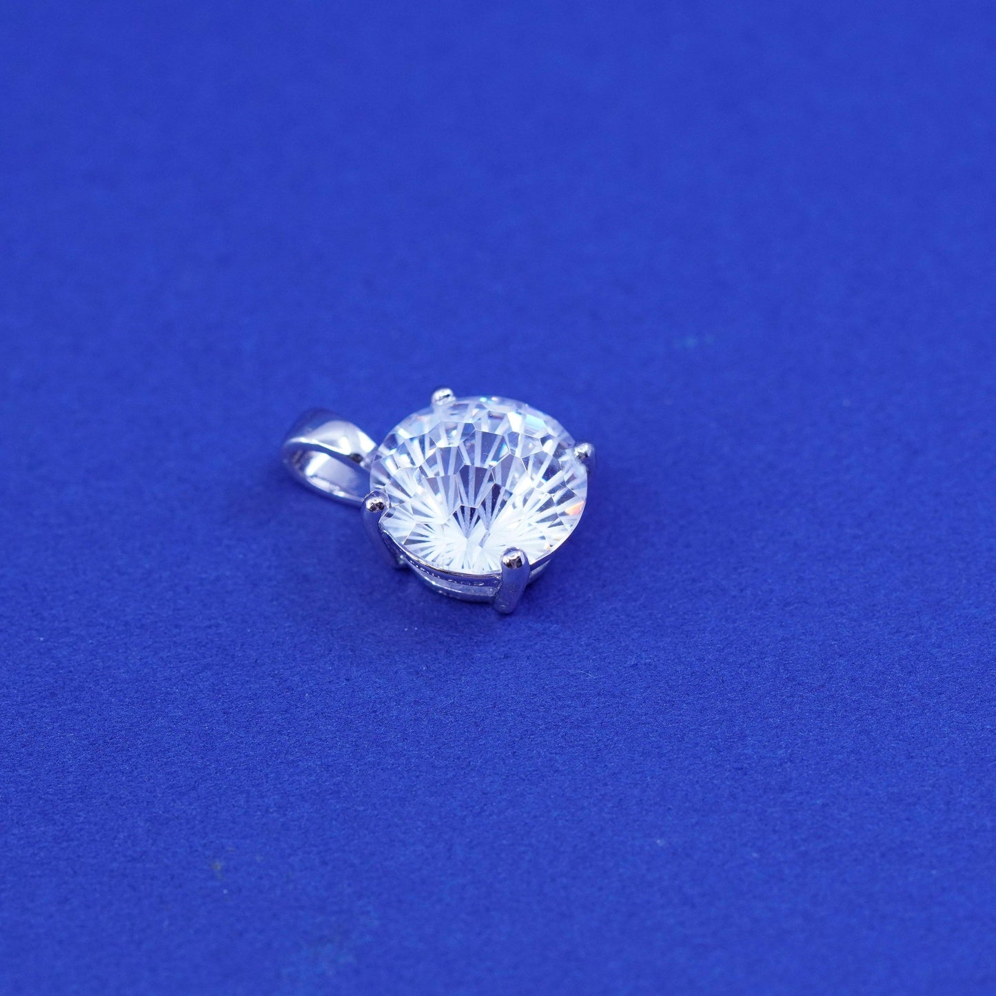 vintage Han Sterling 925 silver handmade pendant with cz