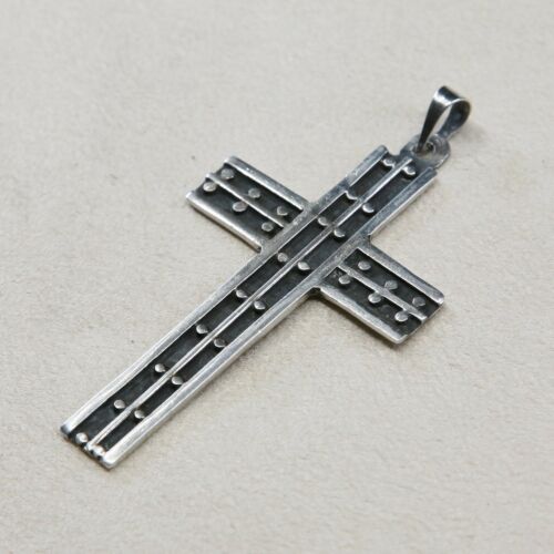 Vintage Sterling Silver Handmade Pendant, 925 silver cross TC-211