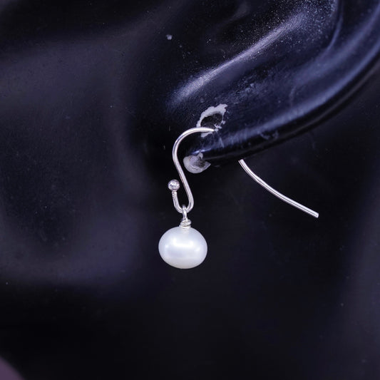 Vintage Sterling 925 silver handmade earrings with pearl