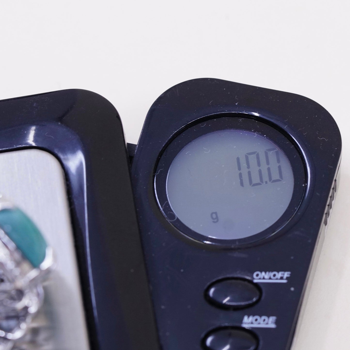 Size 9.25, sterling 925 silver handmade ring with malachite and cluster diamond