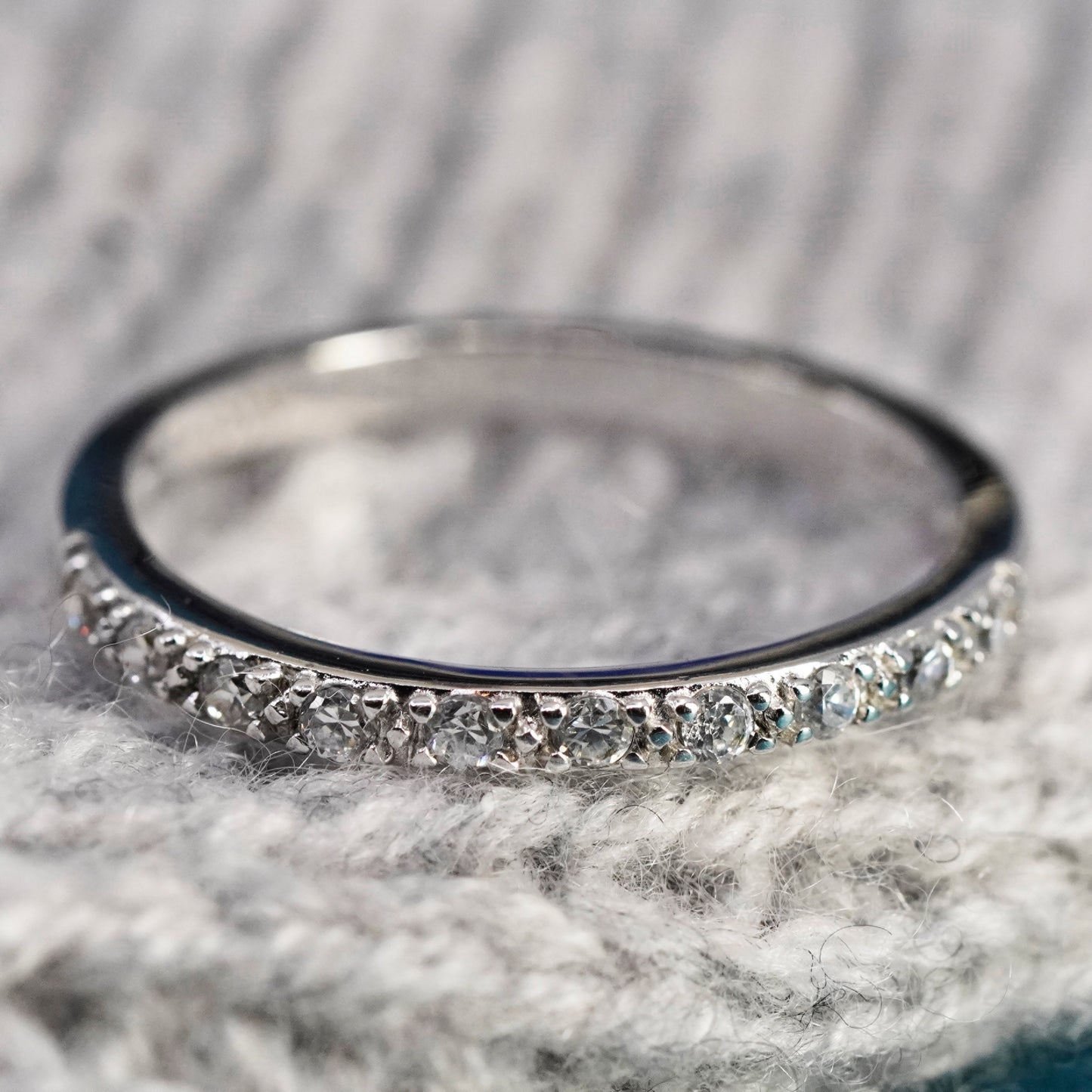 Size 11.25, Sterling 925 silver handmade ring, 925 stackable wedding band Cz