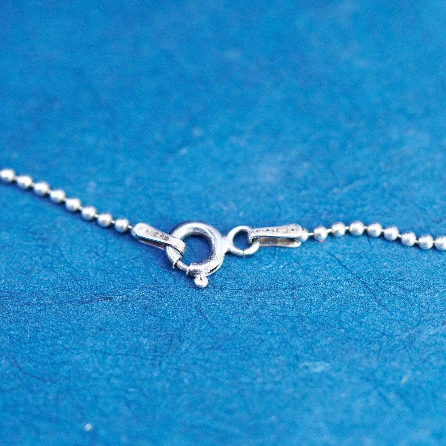 18”, 1mm, vintage Sterling silver handmade necklace, 925 beads chain
