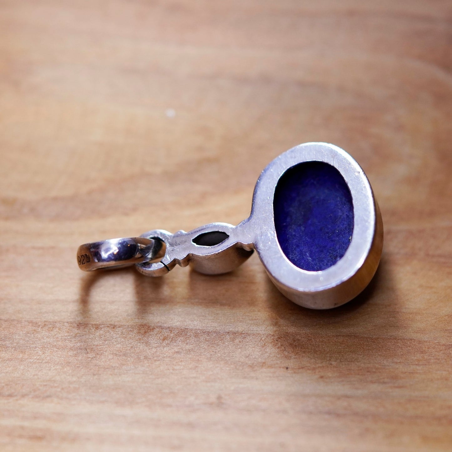 southwestern Sterling silver handmade pendant with lapis lazuli and amethyst