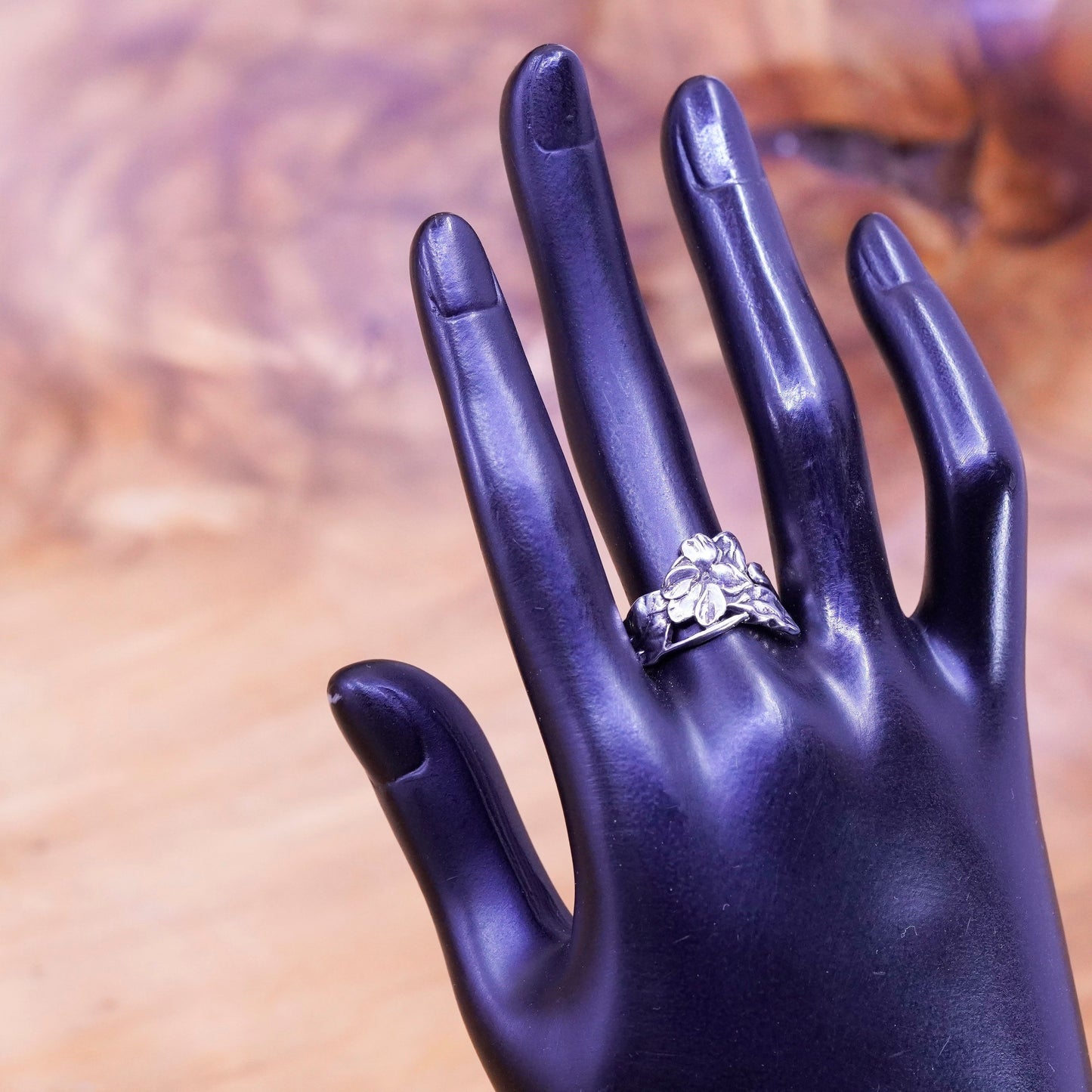 Size adjustable, vintage Sterling silver handmade ring, 925 wrap fairy band