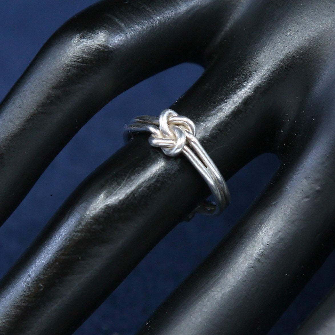 sz 6, vtg sterling silver ring, 925 wired knot band