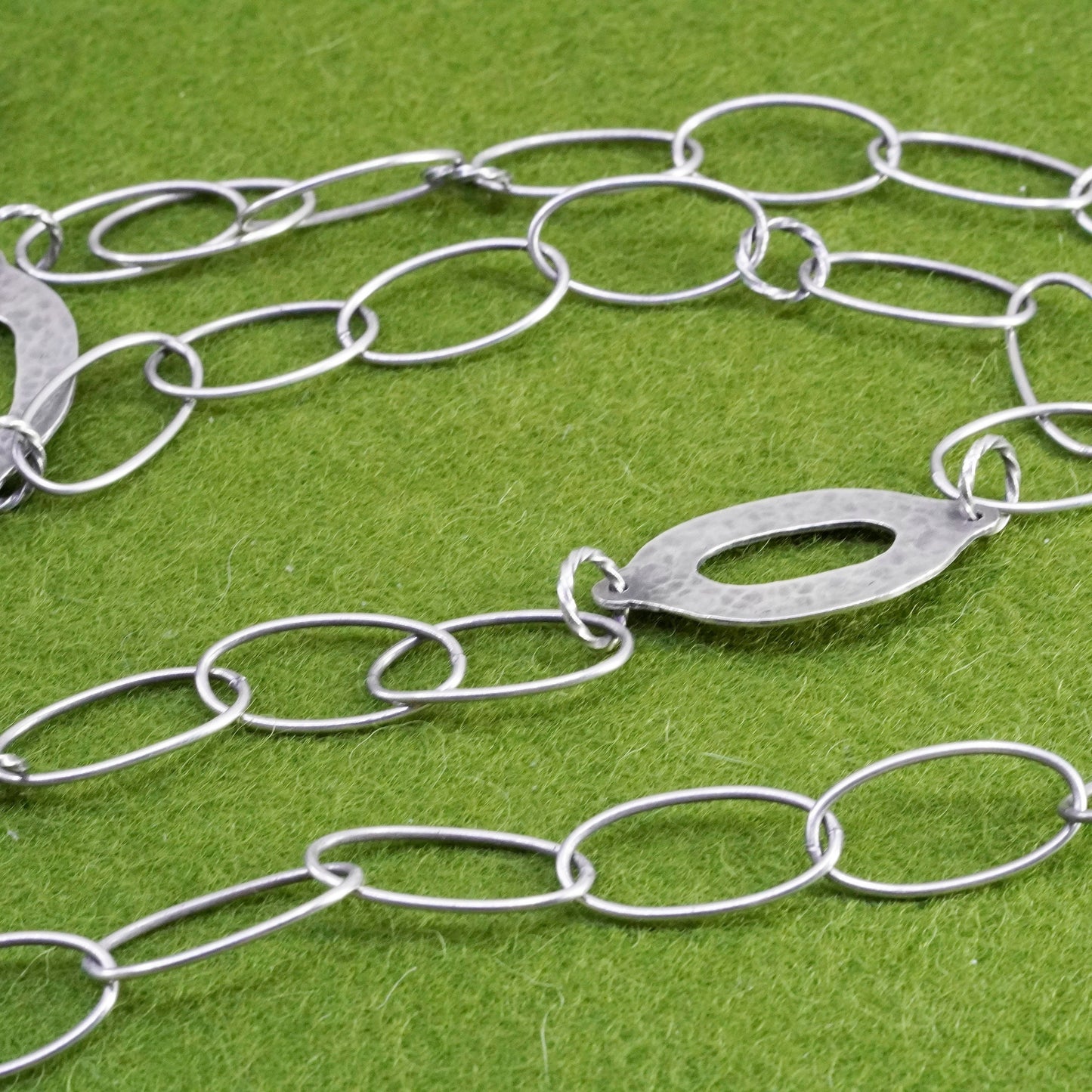 35”, Silpada N1506 925 Sterling Silver Oxidized Hammered extra long Necklace