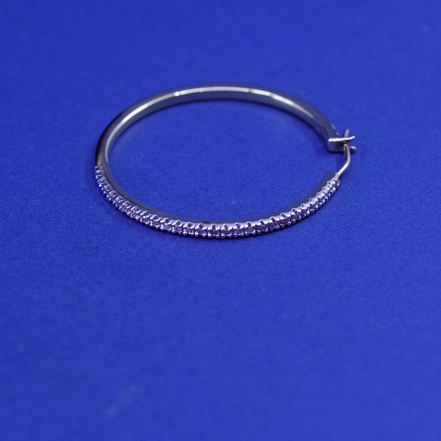 1.25”, Vermeil gold filled Sterling silver earrings, 925 hoops, huggie diamond