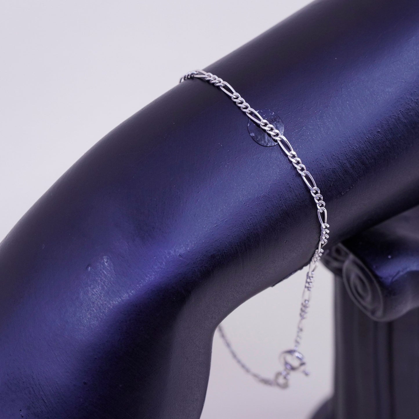 7.25”, 2mm, Vintage sterling 925 silver bracelet, italy men’s figaro chain