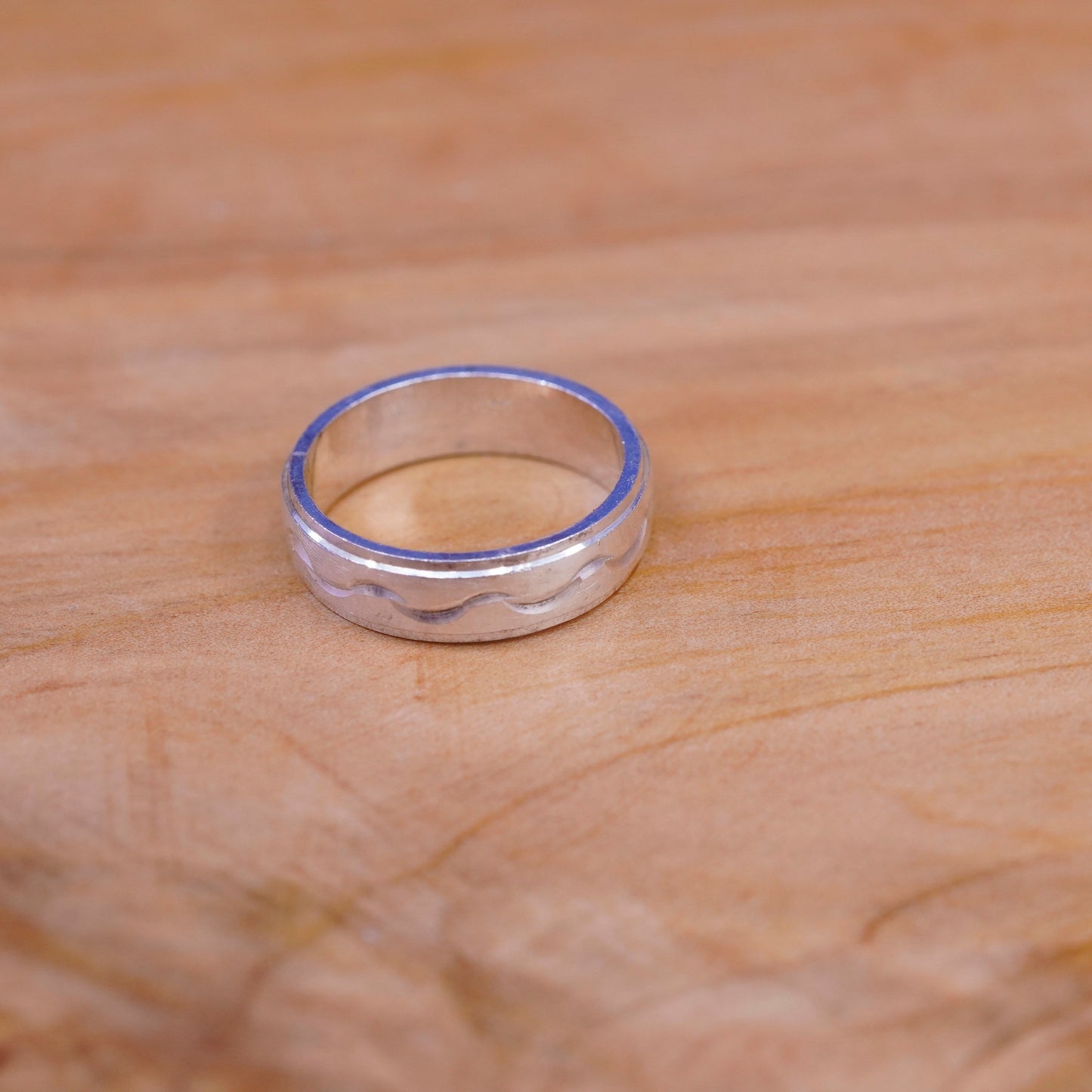 size 6, vintage Sterling silver handmade ring, 925 band