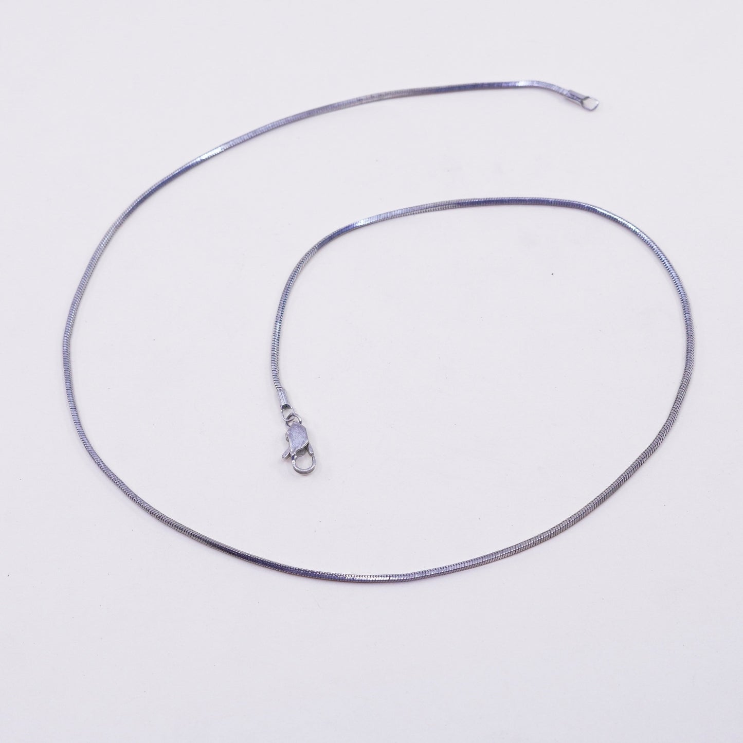 20”, 1mm, Vintage sterling silver square snake chain, 925 chain